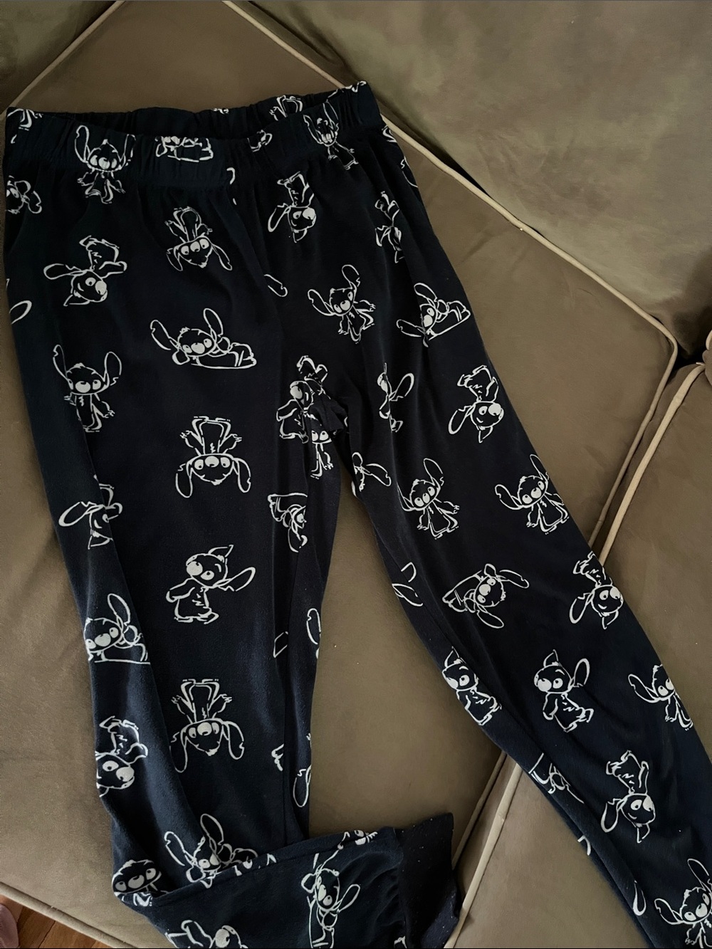 Disney Black Stitch Print Fleece pj Pants